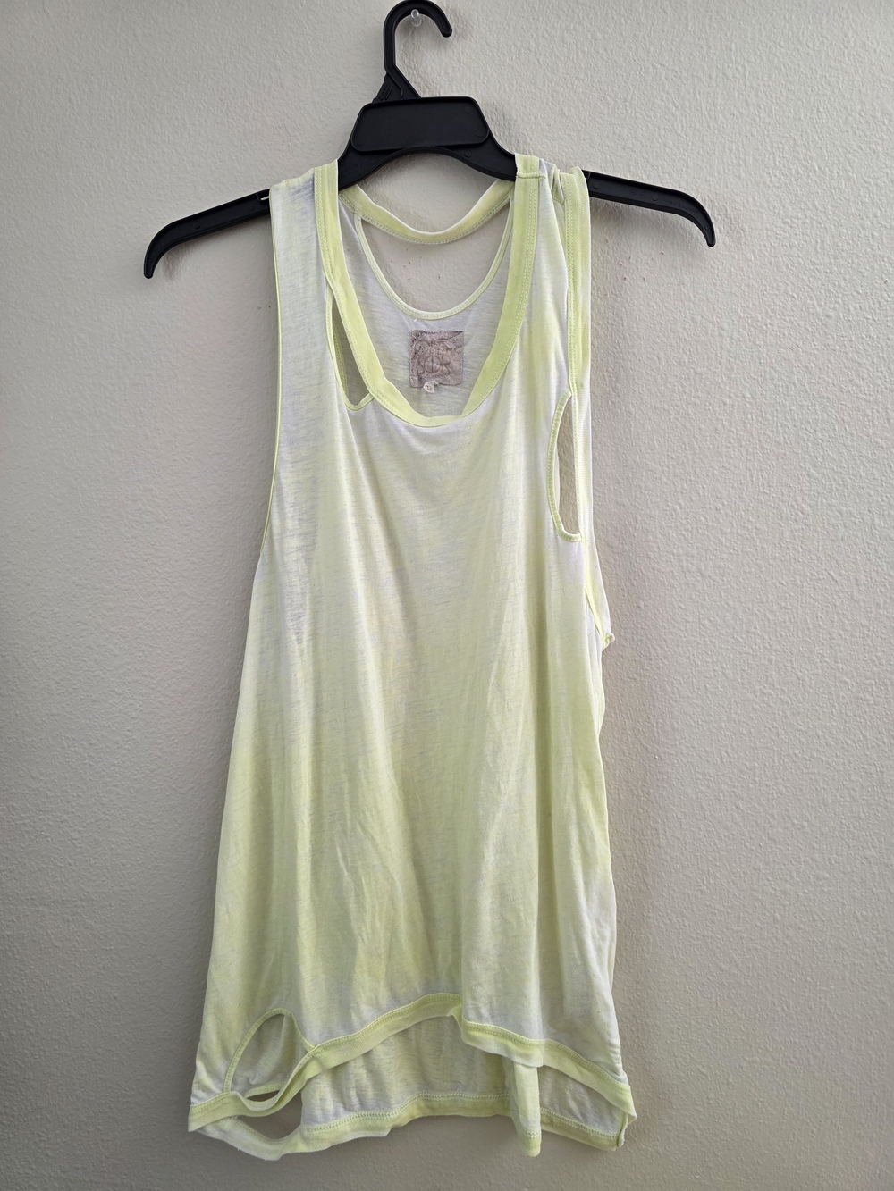 Light Yellow Semi-Sheer Burnout Racerback Tank Top